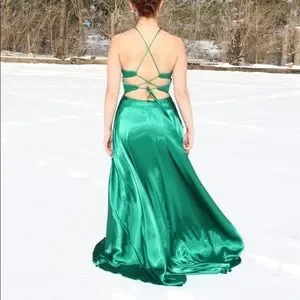 macy's green prom dress